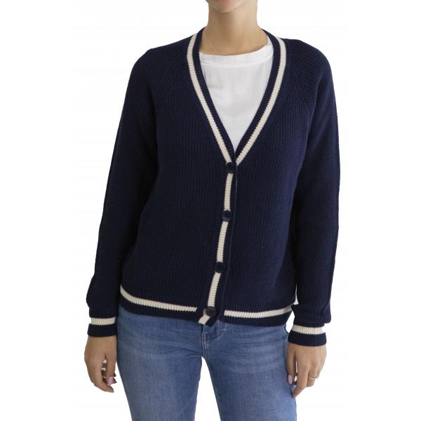 Cardigan con scollo a V con bottoni 